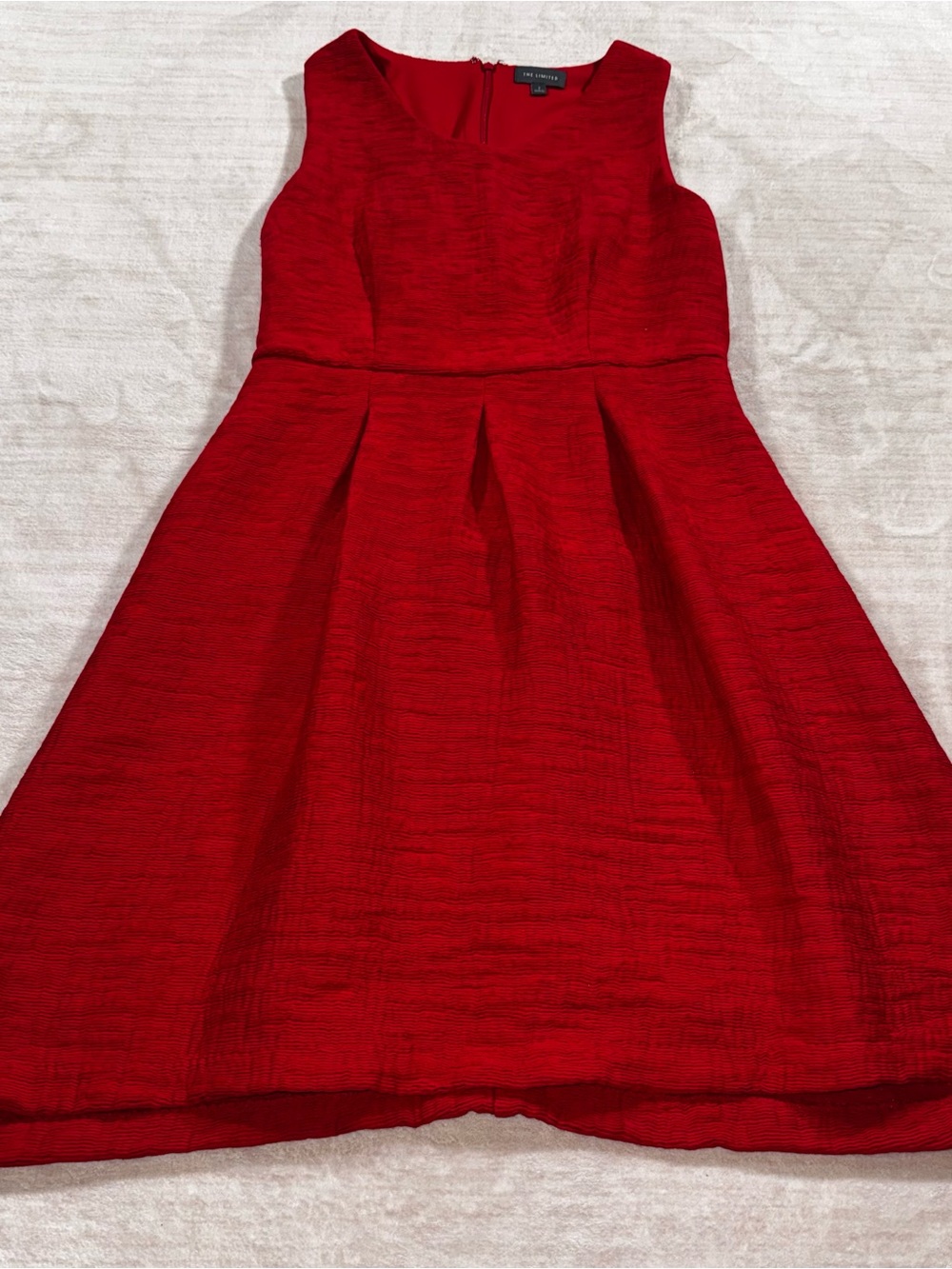 The Limited Red Sleeveless Pleated Midi Dress - Picture 2 of 15